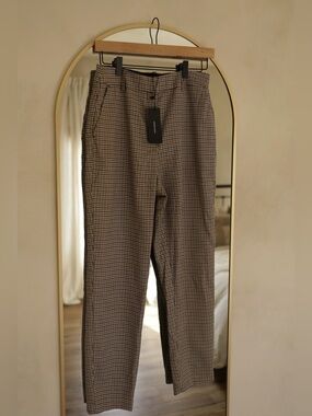 NWT Checkered Dress Pants - Beige/Brown